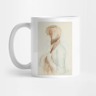 Girl Plaiting her Hair by Berthe Morisot Mug